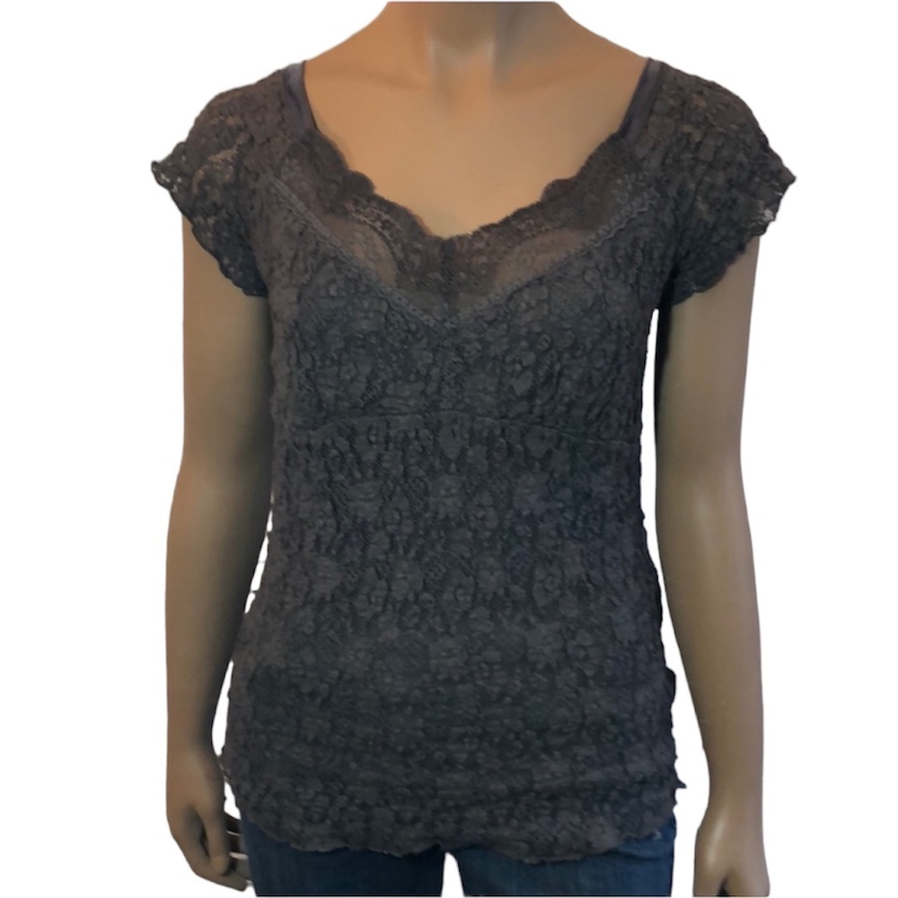 Cabi Lace Blouse / Top Short Sleeve Sz M